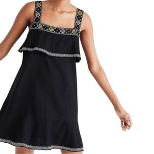 Madewell linen embroidered ruffle top dress. Medium